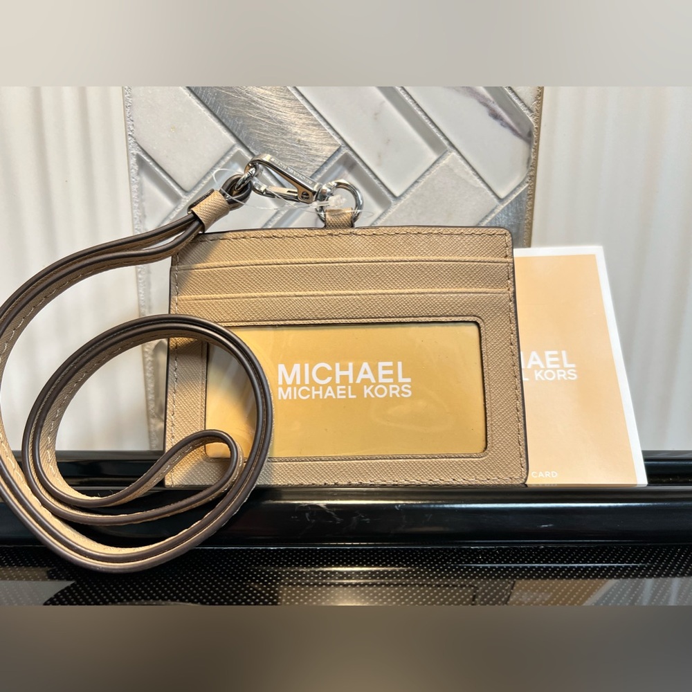 SALE🔥 JET SET TRAVEL Saffiano Leather Lanyard Card Holder